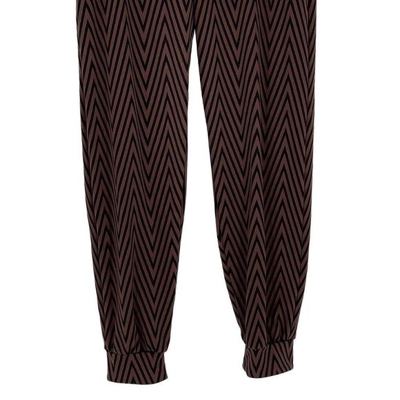 NOLI Vienna Jacquard Jogger Pants Drawstring Pockets Women Small Brown Black - Picture 6 of 11